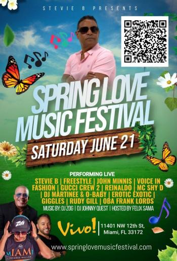 Stevie B encenderá el verano con el Spring Love Music Festival