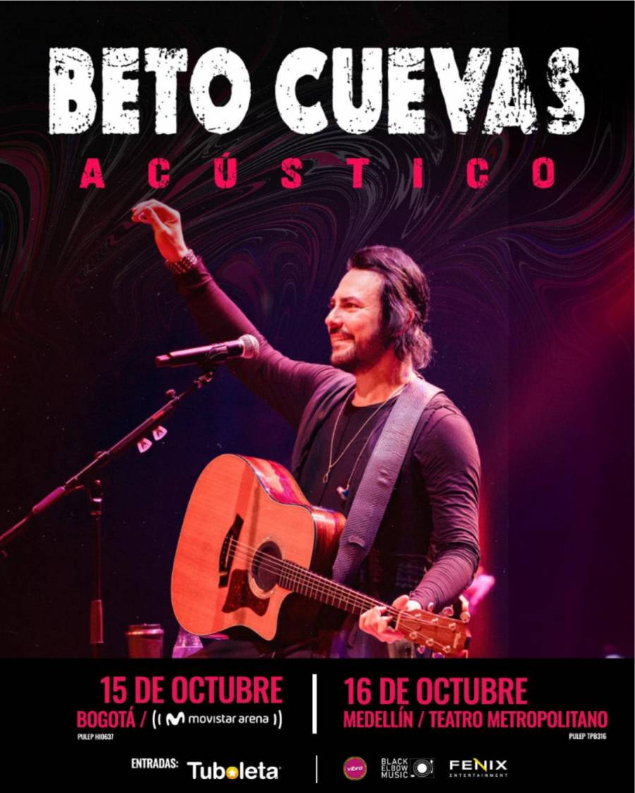 BETO CUEVAS, ANUNCIA TU VISITA A BOGOTÁ Y MEDELLÍN EN OCTUBRE.  