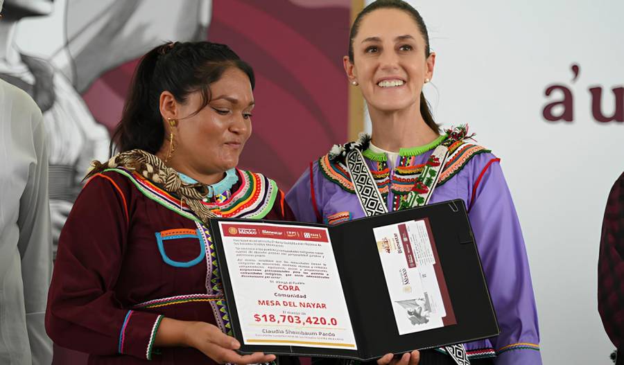 Sheinbaum entrega 97 mdp del FAISPIAM a comunidades indígenas de Nayarit