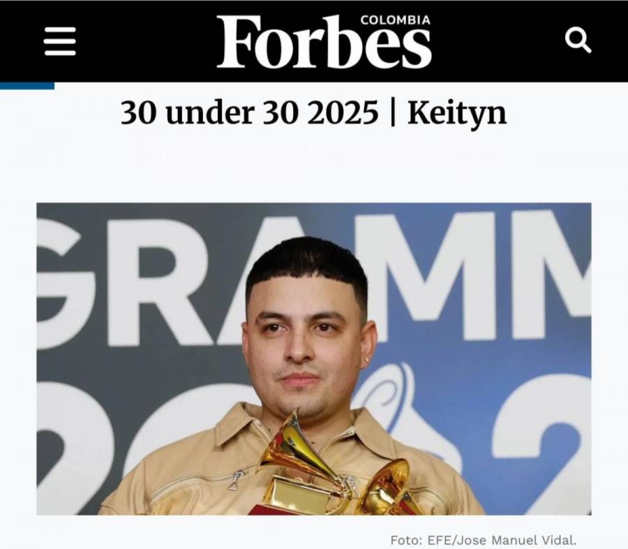 Keityn ingresa a la lista Forbes Colombia 30 Under 30