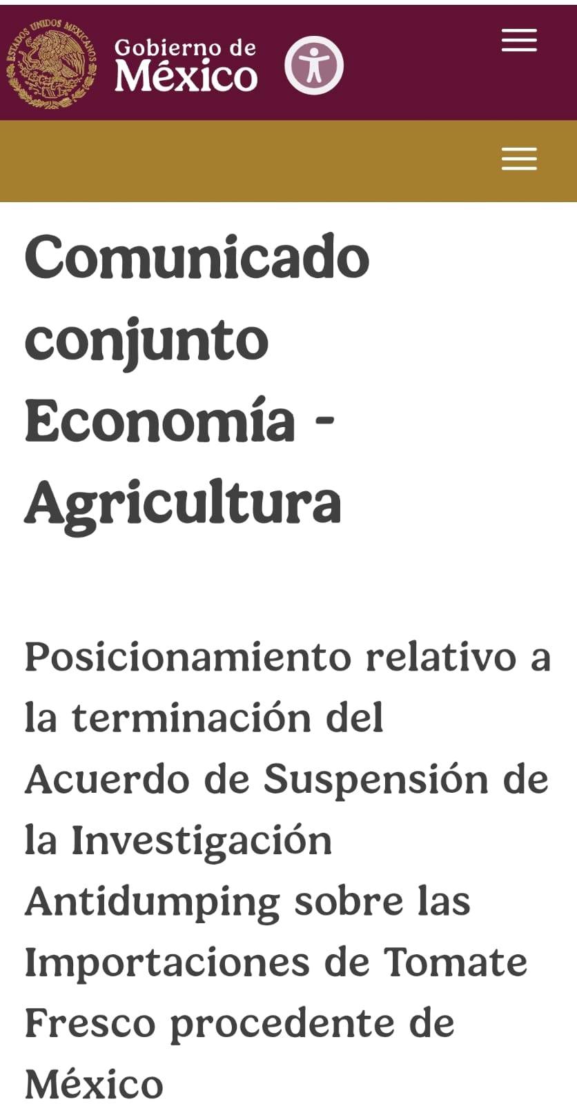 México rechaza aranceles del 17% a jitomate mexicano; apoyará a agro a buscar nuevos mercados
