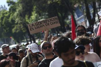 Protestan en Ciudad de M&eacute;xico contra gentrificaci&oacute;n por el Mundial de F&uacute;tbol