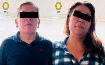 Capturan a pareja por robo a viajeros en el AICM; estaban implicados desde 2017