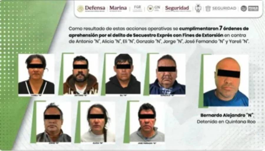Autoridades desmantelan red de extorsión y secuestro en 14 municipios del Estado de México