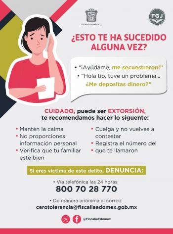 Seguir&aacute;n operativos contra extorsi&oacute;n en el Estado de M&eacute;xico: Sheinbaum