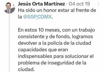 PAN exige a Sheinbaum localizar a Jes&uacute;s Orta, exsecretario de Seguridad de CDMX