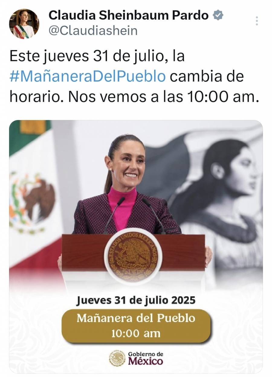 Sheinbaum retrasa mañanera de hoy por llamada con Donald Trump
