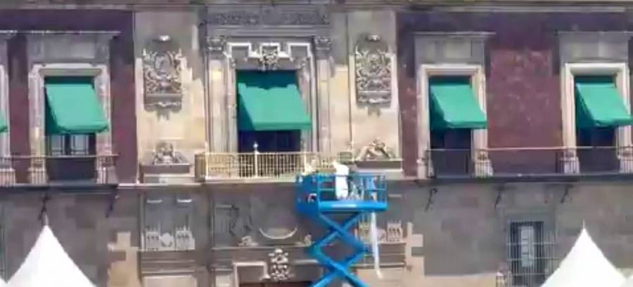 Sheinbaum alista su primer informe; Palacio Nacional es embellecido