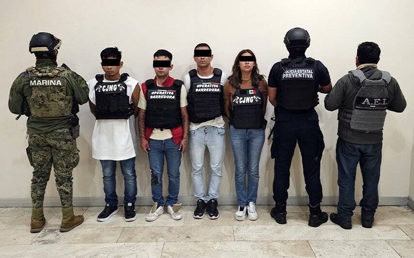 Detienen a seis presuntos miembros de la “Operativa Barredora” del CJNG en Puebla