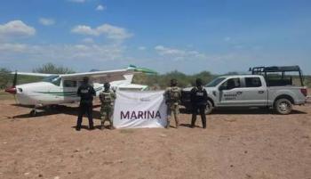 Semar asegura avioneta con metanfetaminas en pista clandestina de Sonora