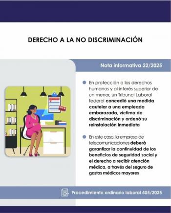 Ordenan reinstalaci&oacute;n inmediata de trabajadora embarazada despedida por presunta discriminaci&oacute;n