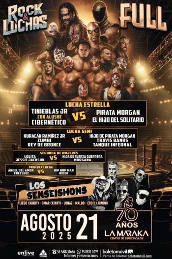LA GRAN NOCHE DE LOS SENSEISHONS EN EL ROCK & LUCHAS EN LA MARAKA EN UN EVENTO QUE COMBINA ROCK Y LUCHA LIBRE