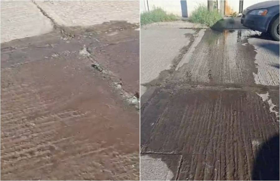 Fuga de agua sin atender desde hace dos semanas en la colonia El Naranjal de Valle Dorado