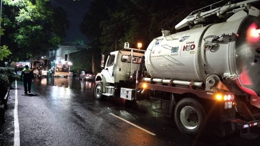 Operativo Tlaloque Reforzado atiende 31 encharcamientos y 14 caídas de árbol por lluvias en CDMX