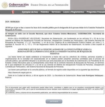 Segob emite convocatoria para designar a titular de la Comisión Nacional de Búsqueda; madres buscadoras podrán hacer propuestas