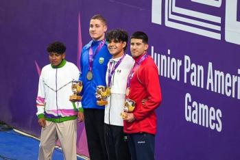 Humberto N&aacute;jera gana oro y rompe r&eacute;cord en 200 metros dorso en Panamericanos Junior 2025