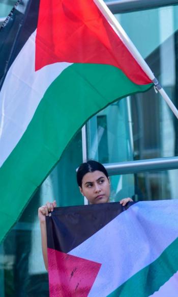 Protesta en la SRE exige medidas ante genocidio en Gaza