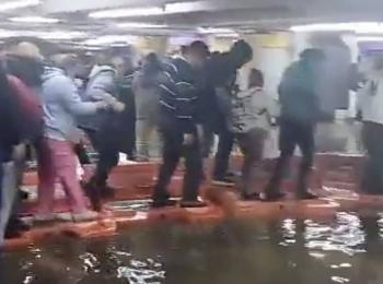 Inundaciones en Hangares y Pantitl&aacute;n de la L&iacute;nea 5, por desague del AICM: Sindicato del Metro