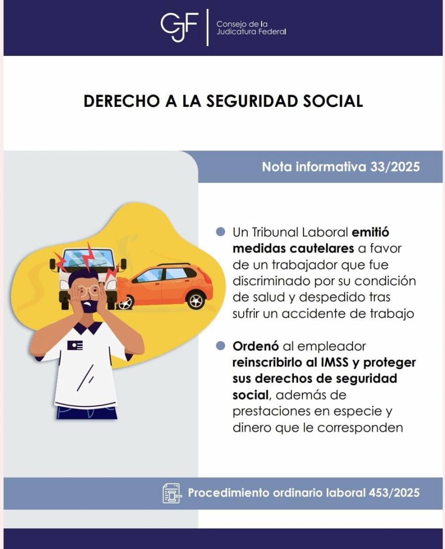 Tribunal ordena garantizar seguridad social a trabajador despedido tras sufrir accidente con arma de fuego