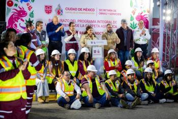 Arranca Clara Brugada programa de Bacheo Nocturno en la CDMX