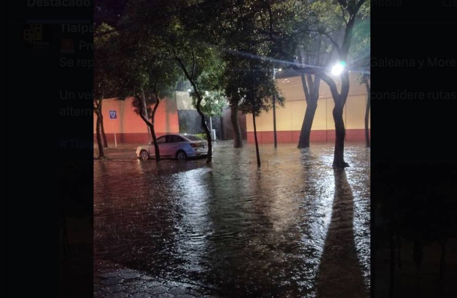 Lluvias provocan inundaciones en calles de Tlalpan e Iztapalapa