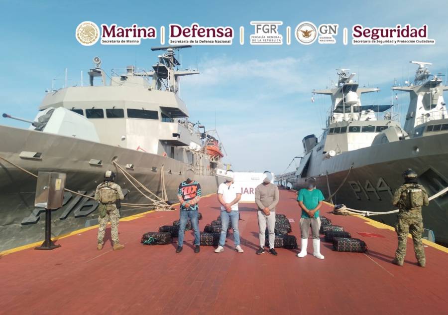 Aseguran más de media tonelada de cocaína en costas de Guerrero; hay 4 detenidos