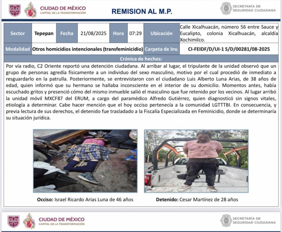 Detienen Xochimilco a present&oacute; responsable de transfemicidio: vecinos casi lo linchan