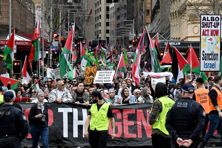 Miles de personas participaci&oacute;n de una manifestaci&oacute;n propalestina en Copenhague