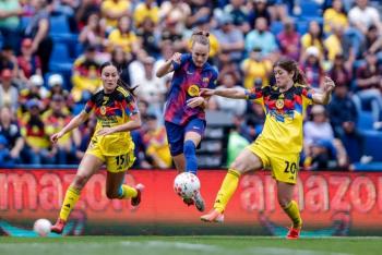 Barcelona derrota al Am&eacute;rica con goles de Pina y Paralluelo en partido amistoso