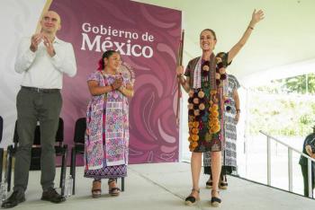 Sheinbaum afirma que exclusi&oacute;n a mujeres ind&iacute;genas qued&oacute; atr&aacute;s y anuncia apoyos en Guerrero