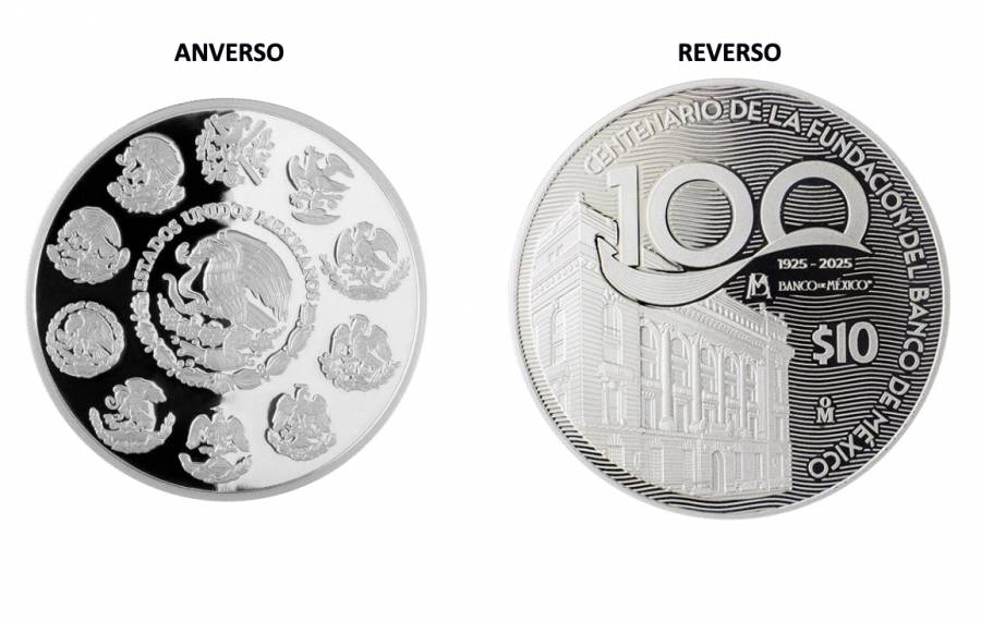 Banxico lanza moneda y billetes conmemorativos por su Centenario
