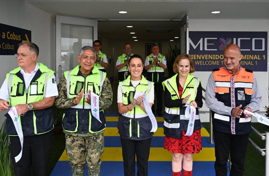 Claudia Sheinbaum inaugura módulo 11 en la Terminal 1 del AICM