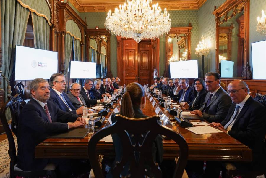 Claudia Sheinbaum recibe en Palacio Nacional a delegación de Brasil encabezada por el vicepresidente Geraldo Alckmin