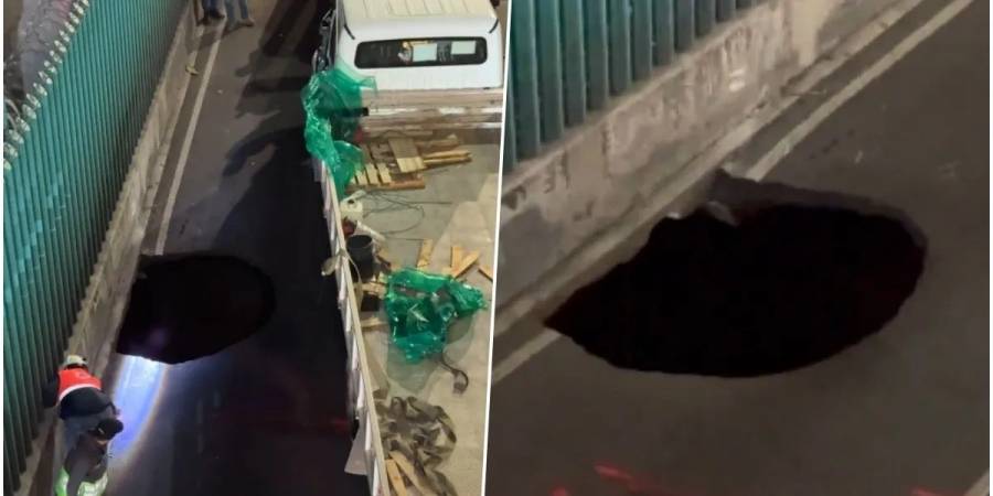 Socavón en Periférico Canal de Garay provoca cierre parcial; reparaciones durarán más de dos semanas