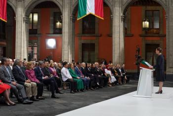 Sheinbaum agradece a Congreso por aprobar reformas hist&oacute;ricas y da la bienvenida al nuevo Poder Judicial