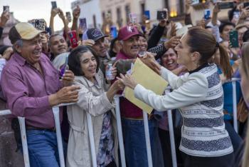 La pobreza alcanza su nivel m&aacute;s bajo en la historia de M&eacute;xico, afirma Sheinbaum en Zacatecas
