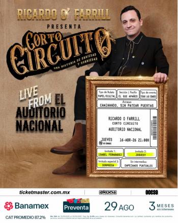 Ricardo O’Farrill llegar&aacute; al Auditorio Nacional con Corto Circuito, una historia de ebriedad y sobriedad