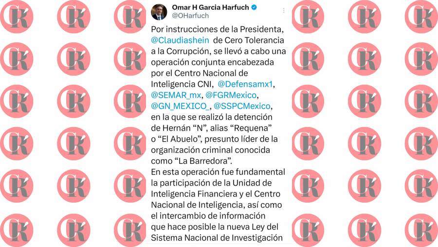Harfuch confirma detención de Hernán Bermúdez presunto líder de “La Barredora” en operativo federal