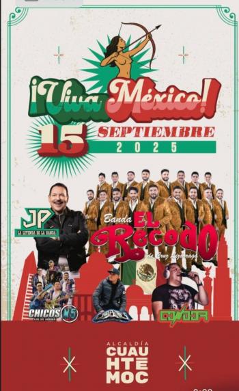 Banda El Recodo encabezar&aacute; festejo del Grito en Cuauht&eacute;moc