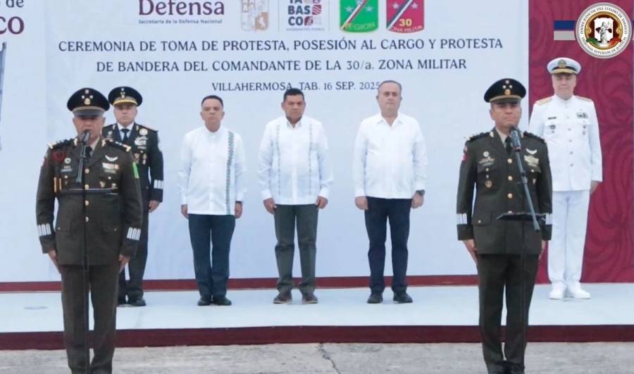 General Jesús Alejandro Adame Cabrera asume el mando de la 30 Zona Militar en Tabasco
