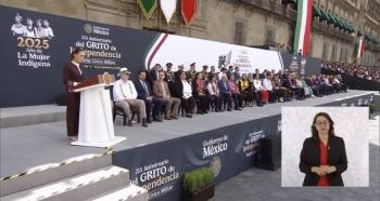 Sheinbaum reafirma soberan&iacute;a y unidad nacional en mensaje del 16 de septiembre; rechaza injerencismo