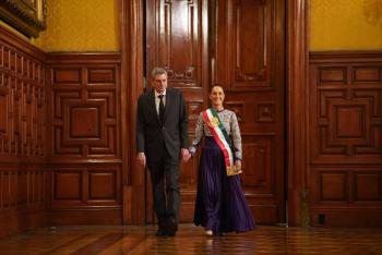 Vestido usado por Sheinbaum en Grito, es una obra artesanal