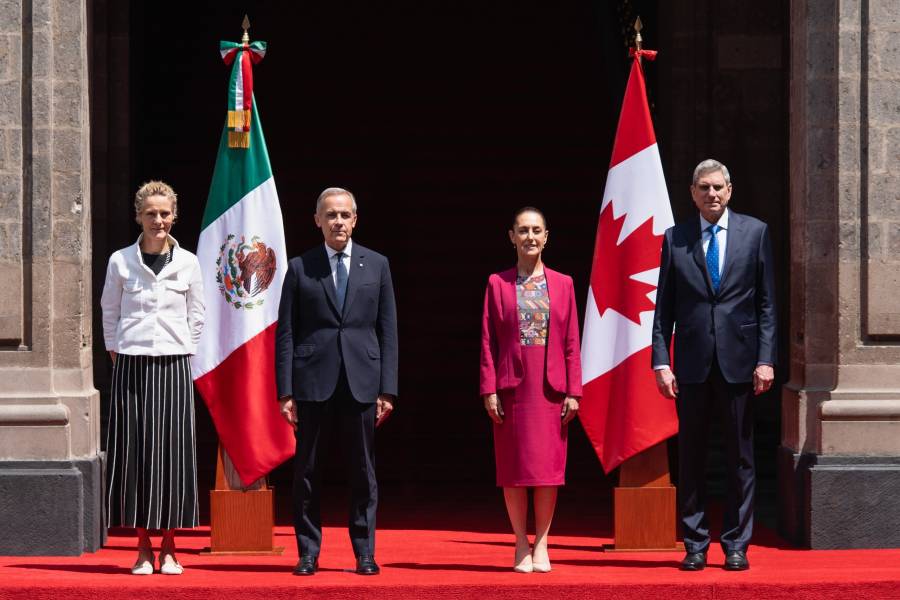 Sheinbaum recibe a Mark Carney en Palacio Nacional para fortalecer relación México-Canadá