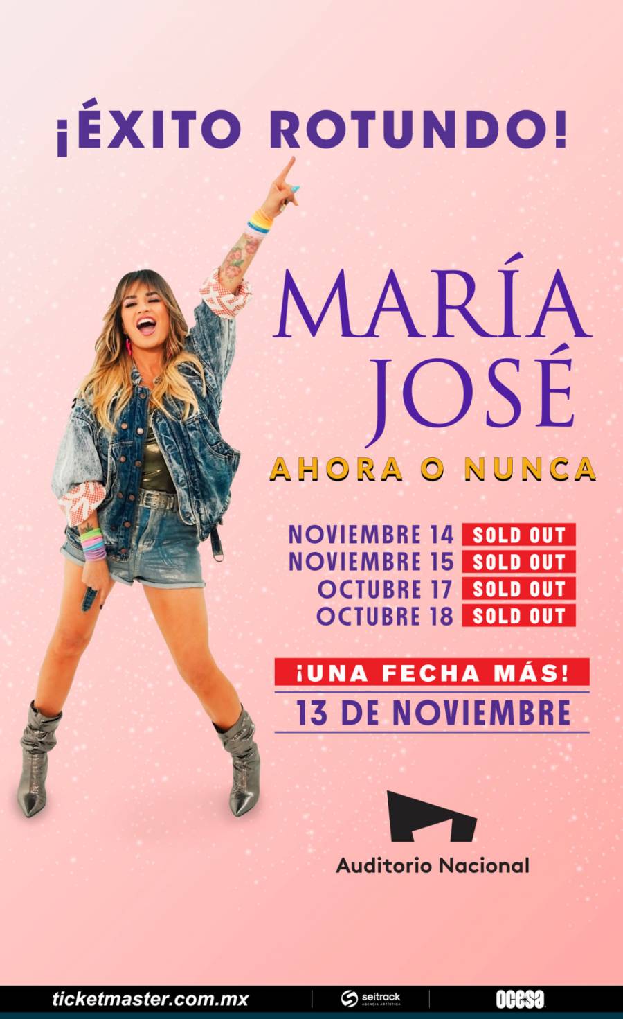 Mar&iacute;a Jos&eacute; hace historia con cuatro SOLD OUTS y confirma nueva fecha en el Auditorio Nacional
