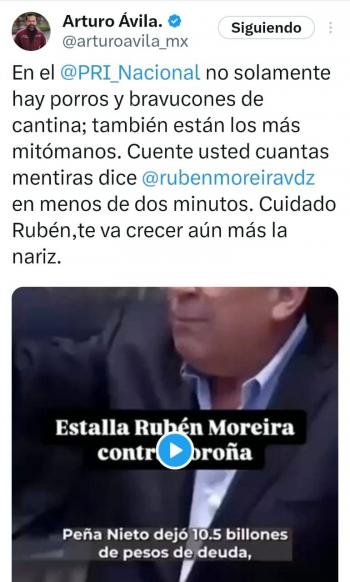 Bronca entre Rub&eacute;n Moreira y Arturo &Aacute;vila l; de 
