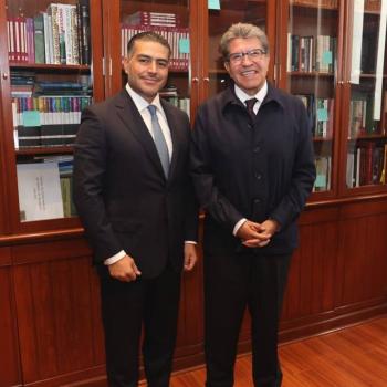 Monreal y Harfuch se re&uacute;nen en San L&aacute;zaro; afinan detalles de comparecencia del titular de la SSPC