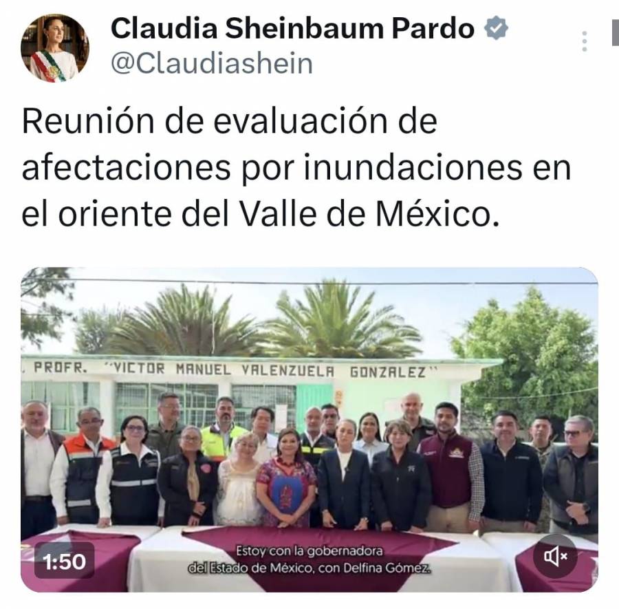 Sheinbaum anuncia apoyos en Neza tras inundaciones