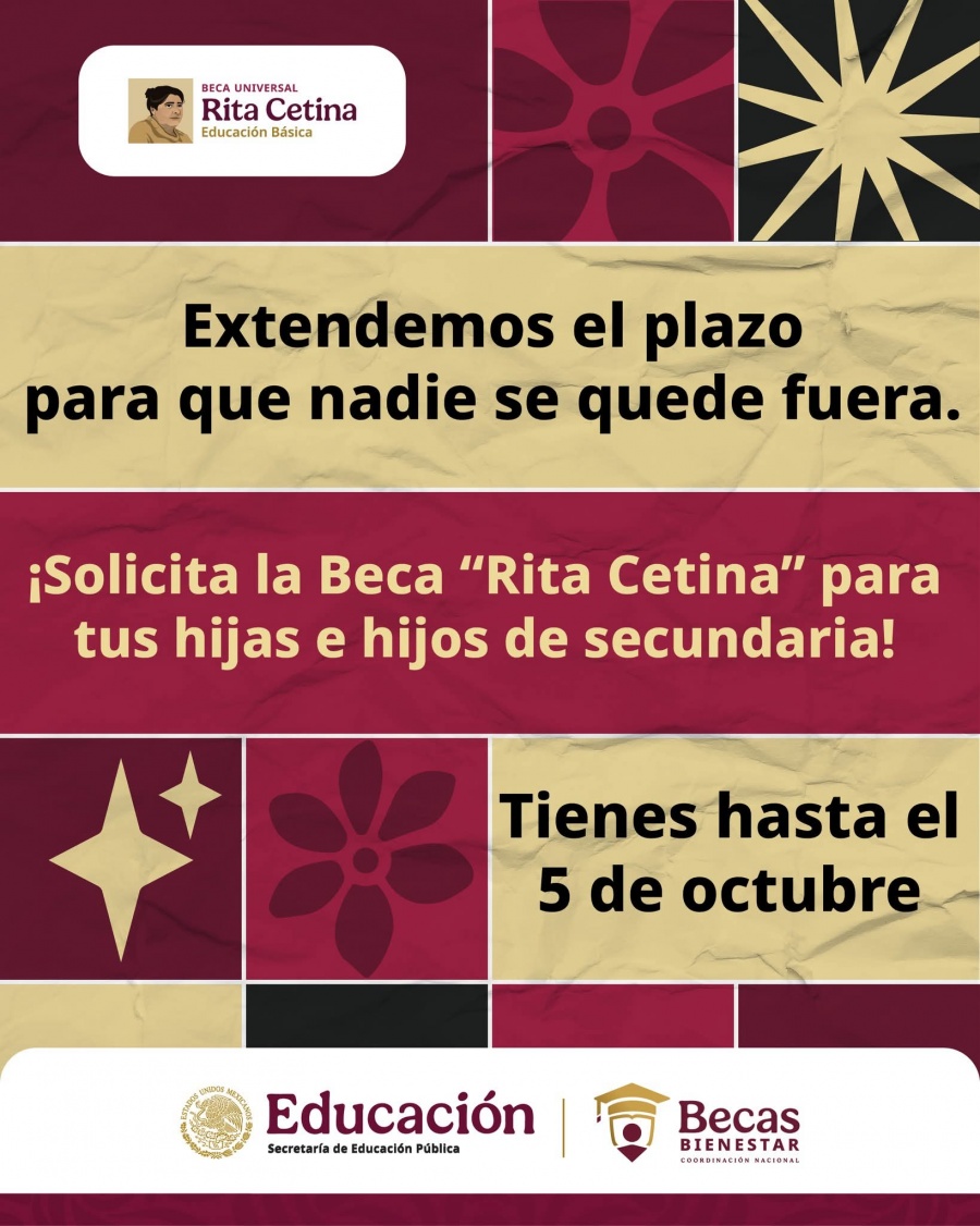 Extienden plazo de registro para la Beca Rita Cetina