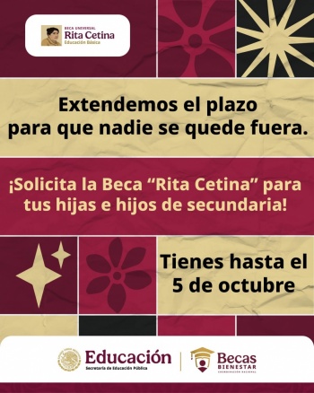 Extienden plazo de registro para la Beca Rita Cetina