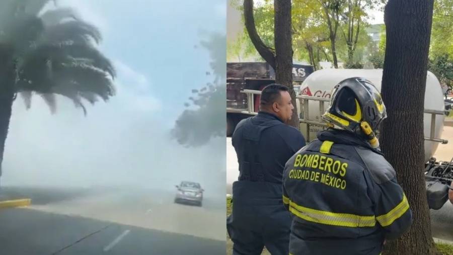 Fuga de pipa de gas en Circuito Interior impacta vialidad en CDMX; no hay lesionados
